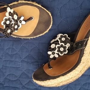 Coach Floral Wedge Sandal Size 8